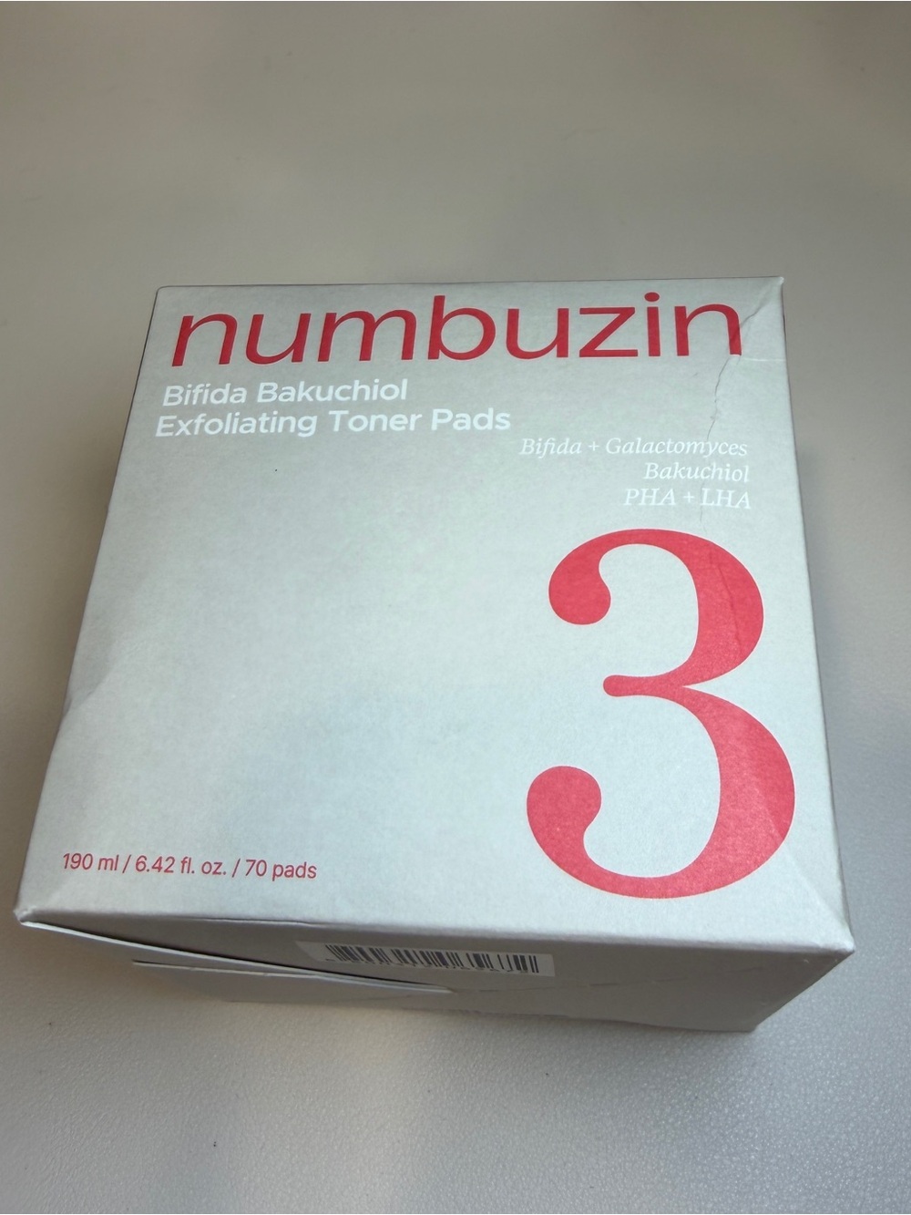 numbuzin Bifida Bakuchiol Exfoliating Toner Pads - 70 pads
